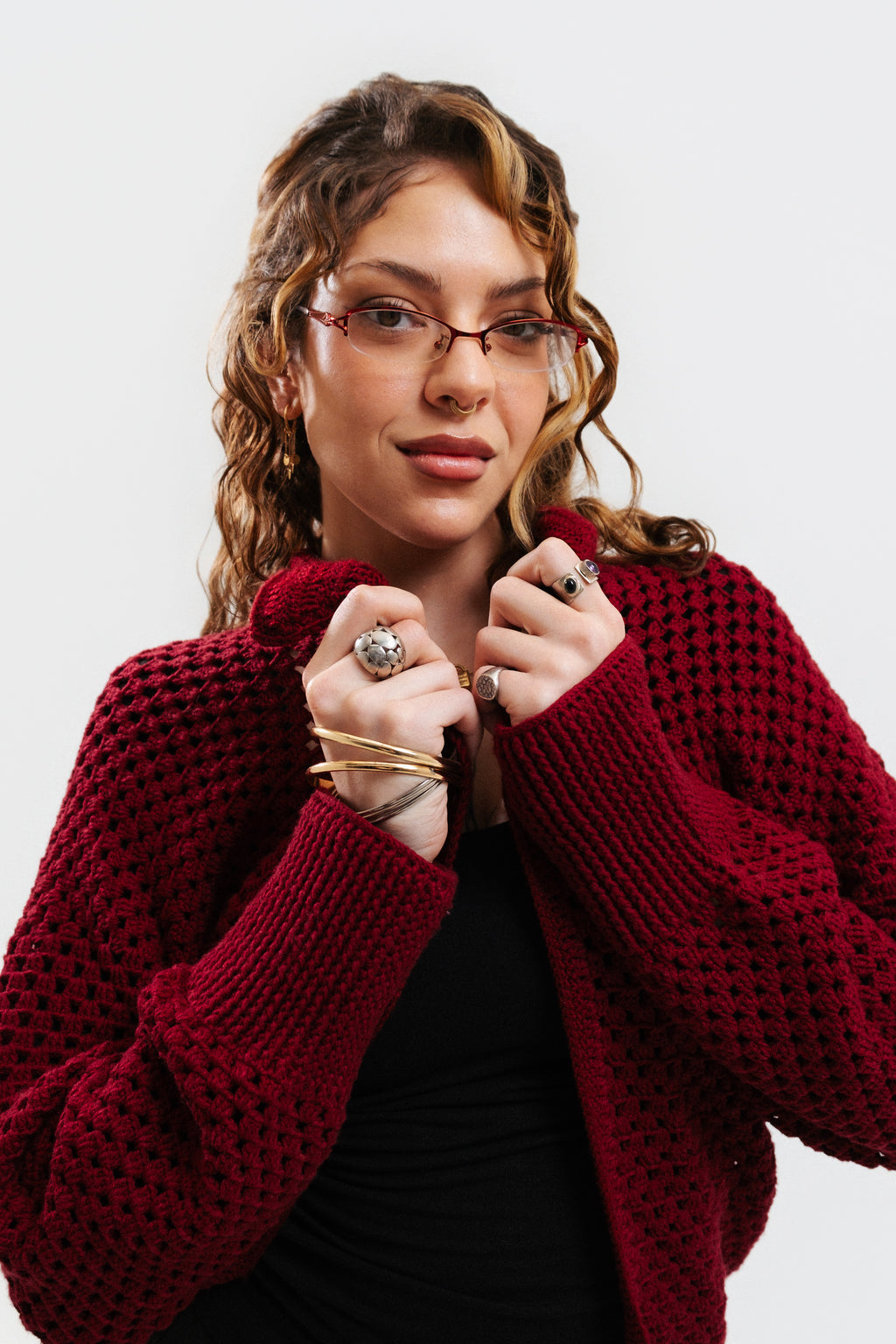 The Burgundy Cardigan